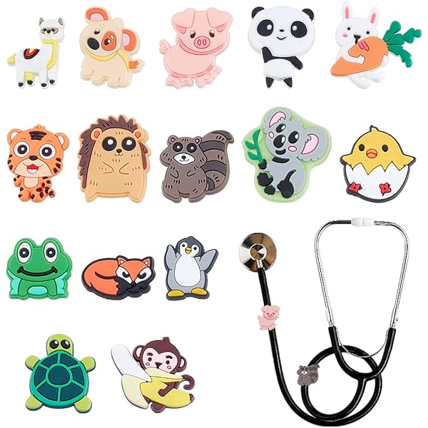 18 Breloques De Noël Pour Stéthoscope - Pendentifs Infirmières (Père Noël, Bonhomme De Neige, Arbre...) - En Résine Et Métal - Pour Décorer Et Personnaliser - 4