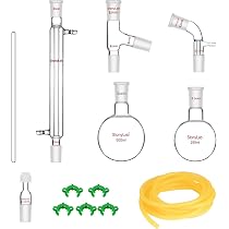 Adaptateur à Vide En Verre Borosilicaté Coudé - Joint 24/40, Disque Fritté G1, Raccord 10 Mm - Laboratoire Chimie - 6