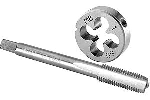 Burkit M8 X 1 Maschio e Die Set mano destra, M8 x 1.0 Filettatura macchina Tap e Round Die