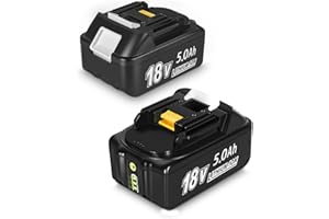 Abeden Ersatz für Makita Akku 18v 5Ah, 90Wh BL1850B Li-Ion Ersatzakku mit Intuitiv LED Indikator Kompatibel mit BL1860 BL1850 BL1840 BL1830 BL1820 BL1815 194205-3 LXT400