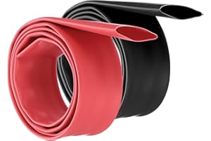 sourcing map 1Set 25.4mm Heat Shrink Tubing Waterproof, 3:1 Dual Wall Marine Adhesive Lined Industrial Heat Shrink Tube Wiring Wrap 3ft 1 Inch, Black,Red-1m