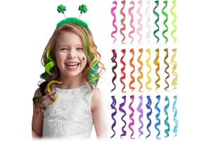 Dreamlover Bunte Haarsträhnen Kinder, Haarsträhnen zum Einklipsen, Haarschmuck Mädchen, 24 Stücke