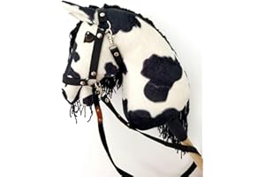 HORSE & TOYS Cavallo A4 (cavallo su un bastone) Hobby Horse A4 completo di cantar come da foto (Czarny)