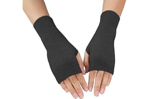 AWAVM Rękawiczki bez palców, kaszmirowe rękawiczki bez palców, zimowe termiczne rękawiczki damskie, wygodne rękawiczki na nadgarstek, prezenty świąteczne rękawiczki