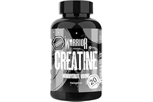 Warrior Creatine Monohydrate Tablets – 3000mg Per Serving – Supplement for Performance – Supports Muscle Growth – Unflavoured – Suitable for Men & Women – Vegan & Vegetarian Friendly (60 Capsules)