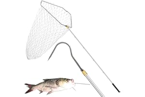 Cagaloi 71-Inch Extended Telescopic Hook Rod Fishing Gaff Fish Gaff for Flounder Gig, Fish Spear, Fishing Net, Fishing Pole Set - Must-Have Fishing Gear
