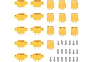 LINSYRC 10 Pairs Amass XT60E-M and XT60 Mountable Fixed Male Female Durable Plug for RC Model Airplane FPV Racing Drone