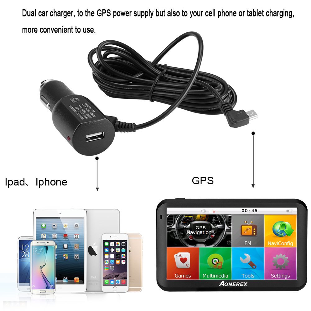 AONEREX-Sat-Nav-GPS-Navigation-System-5-Inch-HD-Touch-ScreenBuilt-in-8GM-128MB-Navigator-System-for-car-Navigation-with-UKEU-Latest-2018-Maps-Lifetime-Free-Updates