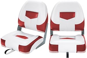 COSTWAY Siège de Bateau à Dossier Surface en PVC Imperméable, Siège de Pêche avec Rembourrage en Éponge Haute Densité, Chaise de Bateau Universel pour Capitaine