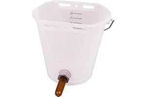 LANDKAUFHAUS MAYER Kälbereimer TRANSPARENT 8 Liter, Kunststoff, Tränkeeimer für Kälber ✓Transparent -Durchsichtig ✓ Mit Latexsauger 100mm, ✓ Ventil