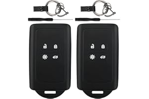 OWNKIM 2 Pezzi Custodia Chiavi Auto Compatibile, Cover in Silicone Nero Morbido - Protezione Anti-Caduta, Impermeabile, Con Portachiavi Coordinati - Compatibile con Modelli Renault e Dacia (nero)
