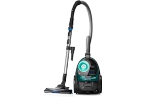 Philips Odkurzacz bezworkowy z serii 5000, Wysokowydajny silnik o mocy 900, Filtr Allergy H13, Nasadka TriActive+ do wszystkich rodzajów podłóg,Miniturboszczotka do usuwania kurzu i sierści(FC9555/09)