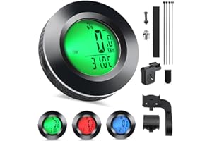 Compteur Velo sans Fil, SKJJL Compteurs Vélo avec Écran Rétroéclairé à 3 Couleurs, Étanchéité à Leau Compteur Vitesse Velo sans Fil, 20 Fonctions Compteur VTT pour Adultes et Enfants