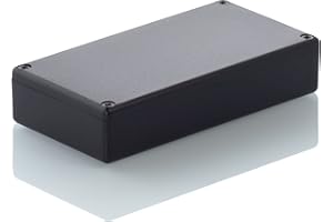 HeiGroup - HBT4 - ABS Kunststoffgehäuse mit Deckel, Mehrzweckgehäuse, Modulgehäuse, (LxBxH) 113 x 59 x 24,5 mm, Schwarz - Matt