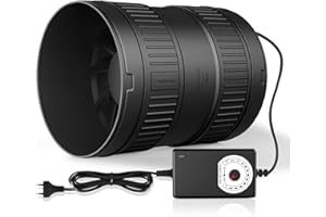 FanGoFast Estrattore Aria 150 mm, 587m³/h Ventola Aspirazione Regolabile con Controllore di Velocità Variabile per Bagno Cucina Garage Tenda Serra