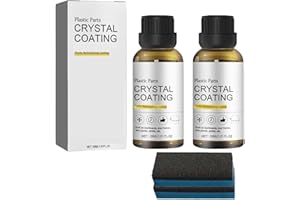 Qublex Crystal Coating Plastic Restoration, 2PCS Black Plastic Restorer - Polish & Refurbishing Agent for Automotive Exterior and Interior, Prevents Drying and Aging, Brings Back Shine
