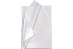 RUSPEPA Carta Velina Per Confezioni Regalo - Carta Velina Bianca Perlata Per Confezioni Regalo, Artigianato Artistico, Fai Da Te, Confezioni Di Borse, Compleanni - 50 X 70 cm - 25 Fogli