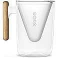 Soma Filter Jug with BPA-Free Shatter-Proof Plastic & Replacement Filter - Filter Pitcher with Eco-Friendly Bamboo Handle - Reduces Chlorine Taste & Odour - Filters Contaminants - 6-Cup/1.3L, White