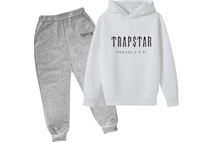 GENERIC Tuta Trapstar Trapstar Bambini Felpa con Cappuccio Top e Pantaloni da Jogging Ragazzi Set di Abbigliamento con Cappuccio Trapstar Felpa Donna