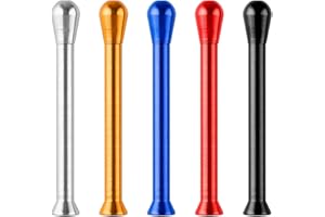 Lotsdonxia 5 Pcs Straw, Multi-Color Metal Portable Pipe (Red, Gold, Blue, Black, White)