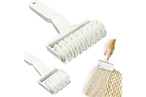 YANCLIFE 2Pcs Pastry Lattice Roller Cutter, Dough Pizza Pastry Crimpers with Non-Slip Handle, Kitchen Cooking Baking Tools Plastic Net Knife Hob Wheel Knife for Cookie/Bread/Pie Pastry Crust/Cake