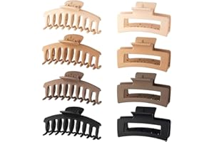 PSOWQ Fermaglio Capelli Donna Grande 8 Pezzi, Capell Spessi Lunghi Pinza Capelli Antiscivolo Per Mollettone Capelli Donna Quadrate Pinze per Donne Ragazze - 10.5 cm