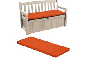 Kosiproducts 2 Seater Outdoor Bench Seating Pad Cushion for Garden Benches Patio 3 Sizes, 12 Colours (Orange, BNCH-1 [110x48x5])