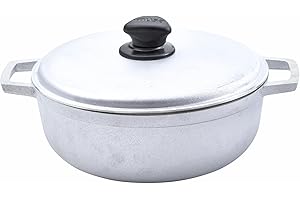 IMUSA Caldero tradizionale realizzato in Colombia con coperchio, 4,8 litri, argento