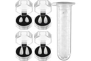 USTNIR Vampir zähne, 4 Größen Custom Fangs Vampire Zähne + 1 Rohr Zähne Pellets Klebstoff, Vampirzähne passend zum Horror Kostüm Assecoires(wiederverwendbar), für Cosplay, Halloween