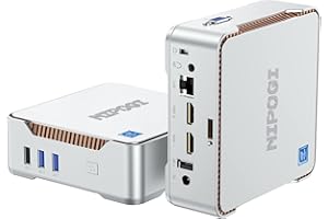 ‎NIPOGI Mini PC 16GB RAM, Intel Celeron N5105 Mini Desktop PC, 512 GB M.2 SSD Mini Computer für Büro, Heimkino, Unterstützt 4K UHD 2X HDMI+VGA Triple Display, WiFi 5, BT 4.2, Gigabit Ethernet