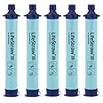 LifeStraw Personal Water Filter for Hiking Camping Travel & Emergency Preparedness (Pack of 5), Blue