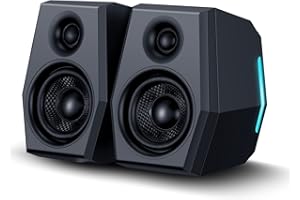 Sanyun SW209 36W Computer Gaming Speakers with 3 EQ Modes (Game/Movie/Music), Dynamic 3D Surround Sound, 24bit DAC USB/AUX/Bluetooth 5.2, RGB Lighting, for PC/Desktop/Monitor/Laptop, Black