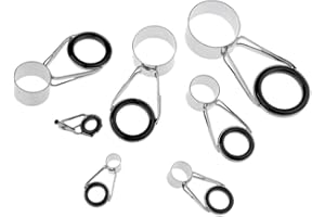 HOMYL 7 unidades de gafas Guide Anillas Caña Marco Acero Anzuelos Reparación Herramienta para Pesca Cerámica 7 Tamaños