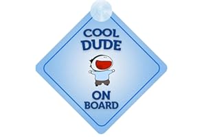 QG LTD mybabyonboard UK Cool Dude on Board Car Sign for Children/Baby Boys Non Personalised Character Theme