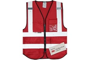 Salzmann 3M Gilet de Sécurité - Gilet réfléchissant de haute visibilité avec plusieurs poches - Fabriqué avec du matériau réfléchissant 3M