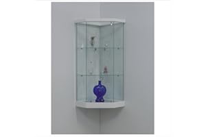 VM ART DESIGN GLASS Corner Wall Glass Cabinet VM 504 TC (White)
