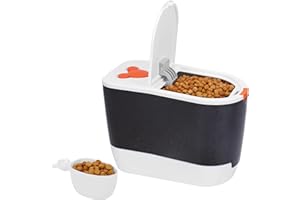 Belle Vous Boite de Conservation de Nourriture pour Animaux & Pelle - Bac à Nourriture en Plastique & Couvercle - Pour Chiens, Chats, Oiseaux & Plus - Contient 5 kg de Croquettes ou 10 kg de Riz