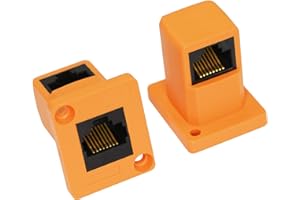 RIIEYOCA 2x presa RJ45, pannello prese di rete Cat 6 ad angolo retto a 90 gradi, Adattatore Ethernet RJ45 del modulo di tipo D