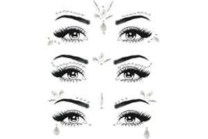 HZXINYI Brillantini Adesivi di Gemme per Viso - Brillantini Strass Viso Adesivi, Viso Corpo Gioielli per Festival, Stile 2