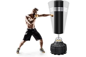 YOLEO Sac de Frappe Boxe sur Pied 178 cm Punching Ball Adulte Autoportant avec Ventouses Sac de Frappe Lourd pour Fitness MMA Taekwondo