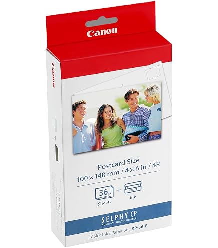 Carta E Inchiostro Compatibili Per Canon Selphy CP1300, CP1200, Ecc. | 108 Fogli 100x148 Mm + 3 Cartucce Colore