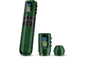 INKin Maquina de Tatuar, Maquina Tatuar Inalambrica con 6 Tiempos 2.0-4.2 mm y Pantalla Digital OLED, Maquina de Tatuar Profesional con 2 Baterías Reemplazables de 1600mAh Larga Duración -INKflexo