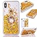 Produktbild IKALITE Ultra Dünn Slim Flexible 3D Bling Glitter Glitzer Sparkle Flowing Lquid Flüssige Kreative Soft Klar Transparent Gel Gomma TPU Silikon Schutz Handy Hülle Tasche Bumper für iPhone XS iPhone X