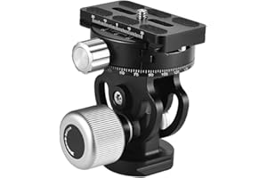 Andoer 360 Degree Tripod Head Panorama Tilt Head with Quick Release Plate Replace for SIRUI L-10 L-20s RRS MH-02