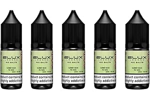 BRITACES Gummy Bear Vape ELiquid by Eluxx Legends NicSalt, Nicotine Free - Salt2%. (Pack of 5) (20mg.)