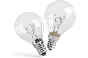 greate 2x E14 Backofenlampe 40W 300 Grad hitzebeständig - Backofen Glühbirne für Ofen, Salzkristalllampe, Mikrowelle, Lavalampe uvm - Ofenlampe 40W 300 Grad mit 400 Lumen & 2700K warmweiß