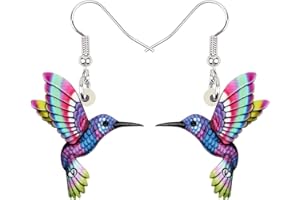 RAIDIN Boucles d'oreilles pendantes en acrylique avec Colibri Pigeon Colombe mignon pour Femmes Filles Boucles d'oreilles oiseaux Hypoallergénique Bijoux pour cadeaux