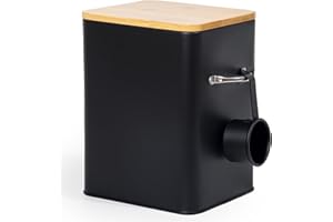 Theo&Cleo Boîte de rangement en métal pour lessive 6,5 l - Boîte de rangement pour nourriture pour chien et chat - Grains de café (noir)