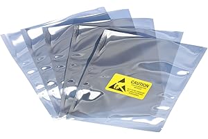 Rebower Anti Estática Bolsas ESD Blindaje Bolsas Reutilizables con Etiquetas, [para Electrónico Dispositivo GPU Duro Disco SSD HDD Base Placa] - 6x8 Pulgadas/25uds