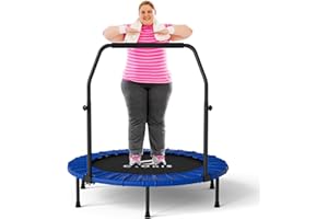 CLORIS 101,6 cm faltbares Fitness-Trampolin – maximale Belastung 400lb, Mini-Rebounder mit verstellbarem Schaumstoffgriff für Kinder und Erwachsene, Indoor/Outdoor, Fitness, Körperübung